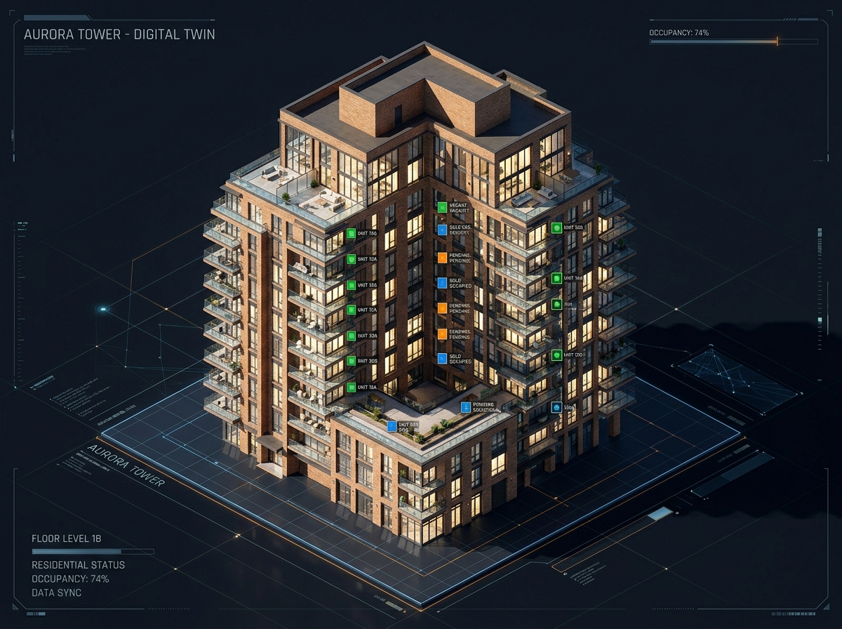 Projix ERP 3D Dijital İkiz Destekli Konut Satış Ekranı